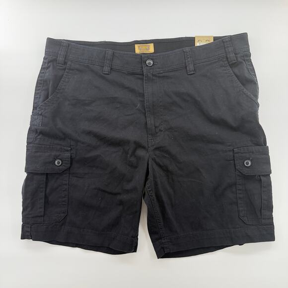 The Foundry Supply Co Black Cargo Shorts Size 46 Comfort Stretch Tech Pocket NWT - Picture 1 of 8